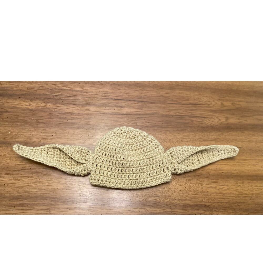 Handmade Crochet Baby Yoda Grogu Infant Hat with Ears Star Wars‎